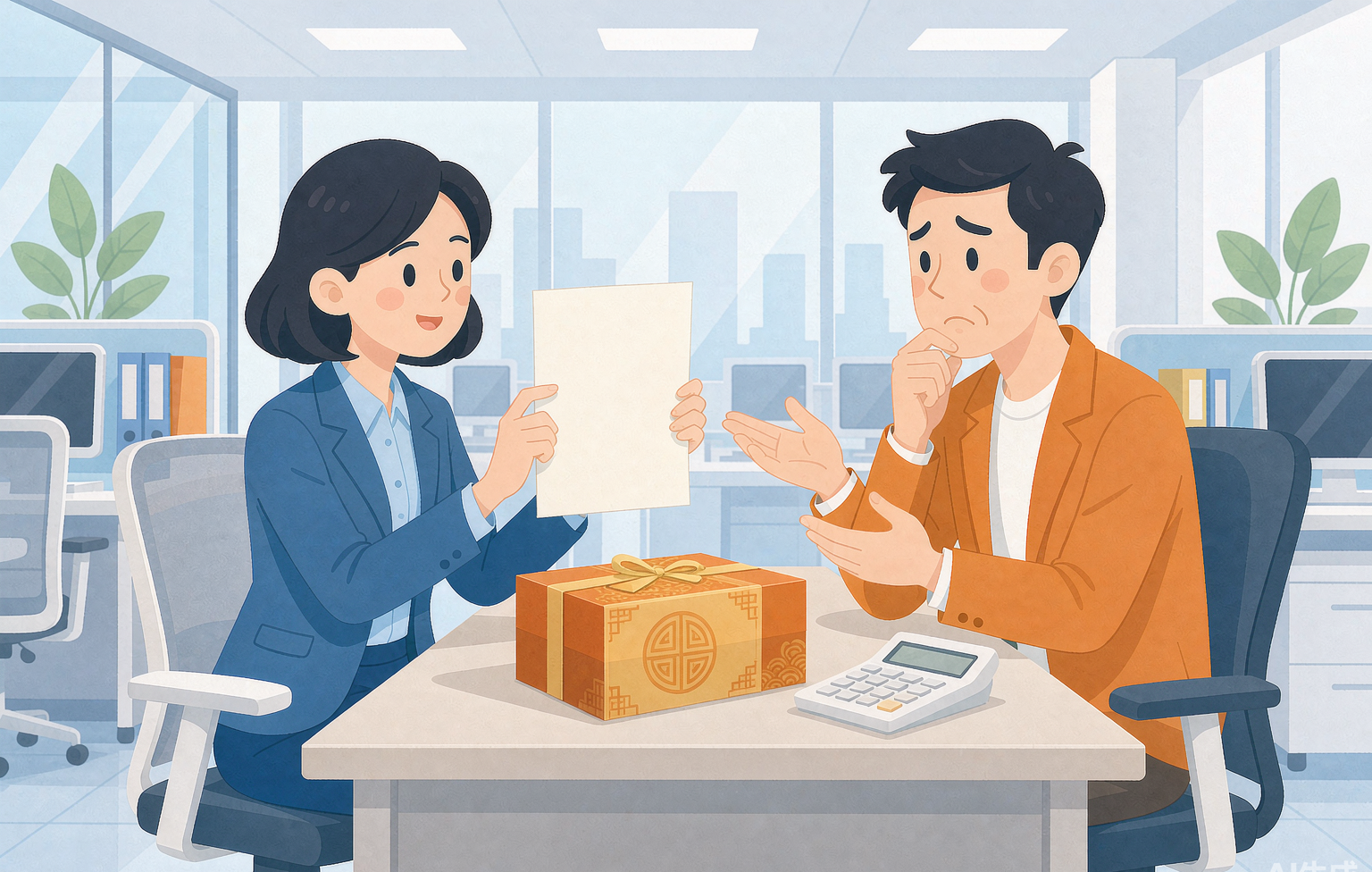 会计向老板解释票据处理